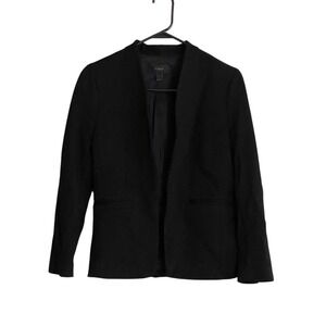 J Crew Blazer Women Sz 2 Black Open Jacket Coat Career Office Capsule